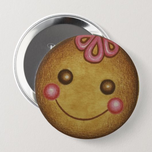 Riesen-Gingerbread-Cookie-Button Button (Vorne & Hinten)