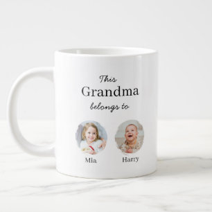 RIESEN Größe - Zwei Enkelkinder personalisiert Jumbo-Tasse