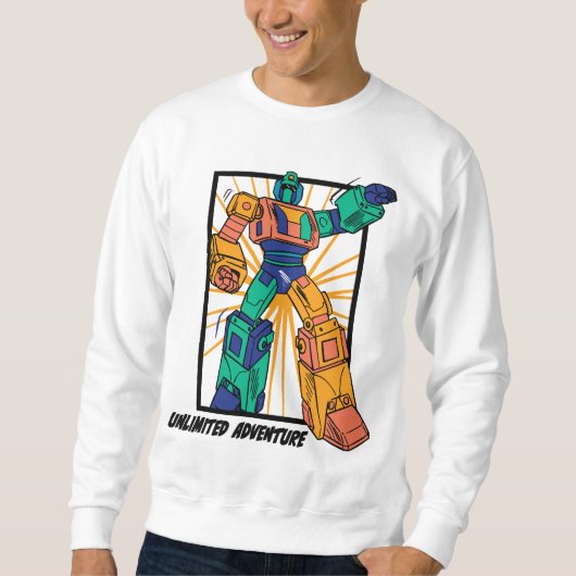 Riesen-Kriegerrobot: Unbegrenztes Abenteuer Sweatshirt (Vorderseite)