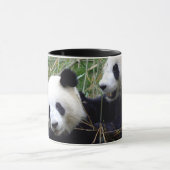Riesen-Panda-Bears essen Bambus und Liebe (lustig) Tasse (Zentrum)