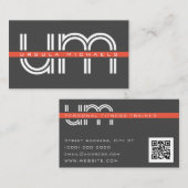 Riesen-Retro-Initialen minimalistisch Visitenkarte (Vorne/Hinten)