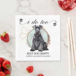 Riesen-Schnauzer-Hochzeitsserviette mit Hunde-Foto Serviette