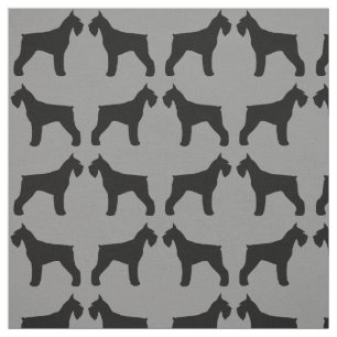 Riesen-Schnauzer-Hunderassen-Silhouetten gemustert Stoff
