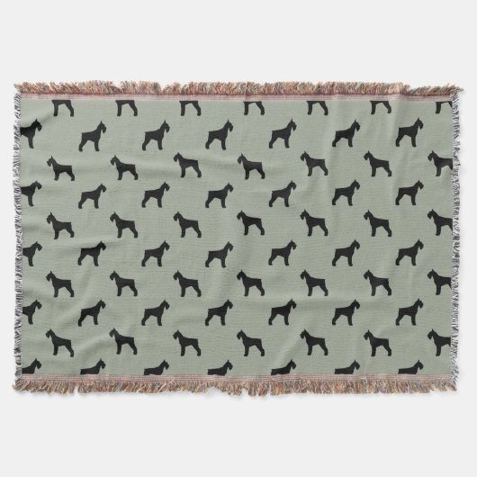 Riesen-Schnauzer-Hunderassen-Silhouetten-Muster Decke (Vorderseite)