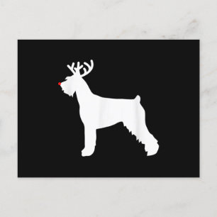 Riesen-Schnauzer-Rentier-Weihnachts-Hund Feiertagspostkarte