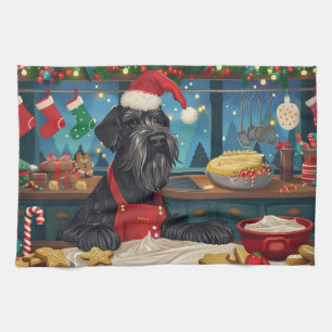 Riesen-Schnauzer Weihnachtsbäckerei: Festliches We Geschirrtuch