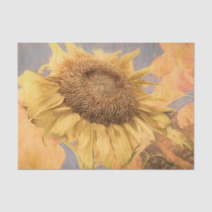 Riesen-Sonnenblumen Land Gelb Grau Deco Seidenpapier