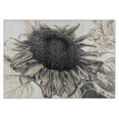 Riesen-Sonnenblumen Vintag Sepia Blumenmuseum Schneidebrett (Vorderseite)
