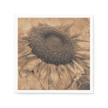 Riesen-Sonnenblumen Vintag Sepia Brown Decoupage