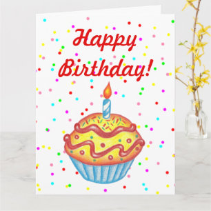 Riesen-Übergrößen-Cupcake-Frohe-Geburtstag-Karte Karte