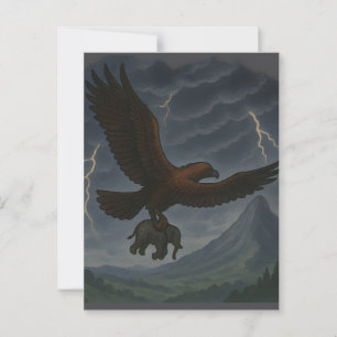 Riesenadler mit Elefantenfantasie Kunst Postkarte