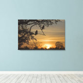 Riesenadleröwen (Bubo lacteus), silhouettiert am Leinwanddruck (Insitu (Holzboden))