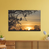 Riesenadleröwen (Bubo lacteus), silhouettiert am Leinwanddruck (Insitu (Wohnzimmer))