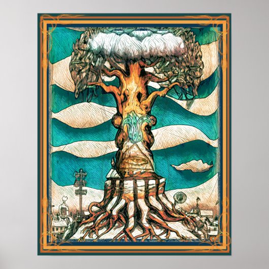 Riesenbaum und Schnee Poster (Vorne)