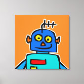 Riesenblauer Cartoon Robot Canvas Print Leinwanddruck (Vorderseite)