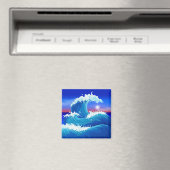 Riesenblauer Tsunami-Welle mit Zeichnend Sonne Magnet (In Situ (Geschirrspüler))