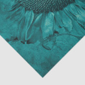 Riesenblume Aquamarin Blauer Vintage Antike Seidenpapier (Ausschnitt)