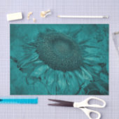 Riesenblume Aquamarin Blauer Vintage Antike Seidenpapier (Handwerk)