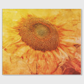Riesenblume Gelb-Vintager Grunge-Decoupage Geschenkpapier (Flach)
