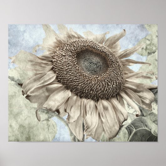 Riesenblume Gelbe Pastelle Chic Vintag antike Poster (Vorne)