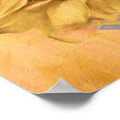 Riesenblumen Country Gelb Grau Decoupage Art Poster (Ecke)