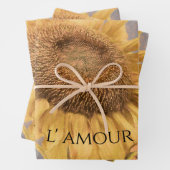 Riesenblumen Country Gelbe Grauschrift Geschenkpapier Set (Beispiel)