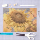 Riesenblumen Country Gelbe Grauschrift Seidenpapier (Handwerk)