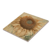 Riesenblumen Gelb Alte Vintage Kunst Fliese (Seite)