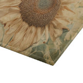 Riesenblumen Gelb Alte Vintage Rustikale Kunst Schneidebrett (Ecke)