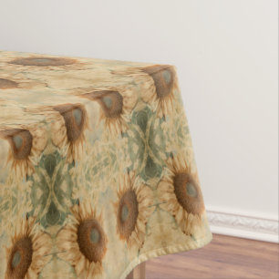 Riesenblumen Gelb Altes Vintages Muster Kunst Tischdecke