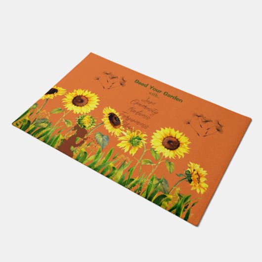 Riesenblumen-Skriptwörter Fußmatte (Schrägansicht)