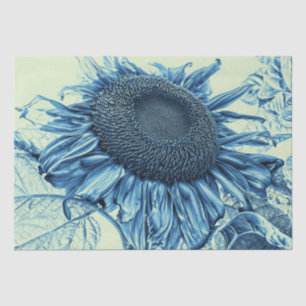 Riesenblumen Vintag Art Blue Green Decoupage Seidenpapier
