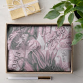 Riesenblumen Vintag Blush Pink Script Art Seidenpapier (Geschenk)
