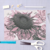 Riesenblumen Vintag Blush Pink Script Art Seidenpapier (Handwerk)