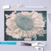 Riesenblumen Vintag Sepia Aquamarin Vignette Seidenpapier (Handwerk)