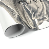 Riesenblumen Vintag Sepia Decoupage Ephemera Geschenkpapier (Rolleneckpunkt)