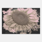 Riesenblumen Vintag Sepia Pink Black Vignette Geschenkpapier Set (Vorderseite 3)