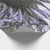 Riesenblumen Vintage Lila Entdeckungsschrift Geschenkpapier (Ecke)