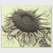 Riesenblüten Vintag Retro Gelbes Deko Geschenkpapier (Flach)