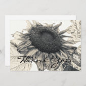 Riesenblüten Vintag Sepia Blumenkultur Dankeskarte (Vorne/Hinten)