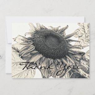 Riesenblüten Vintag Sepia Blumenkultur Dankeskarte