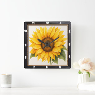 Riesenblütenblüte Quadratische Wanduhr