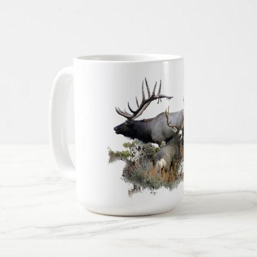 Riesenbullen-Trophäenbock Kaffeetasse (Vorderseite Links)