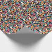 Riesenbunte Quadrate Geschenkpapier (Ecke)