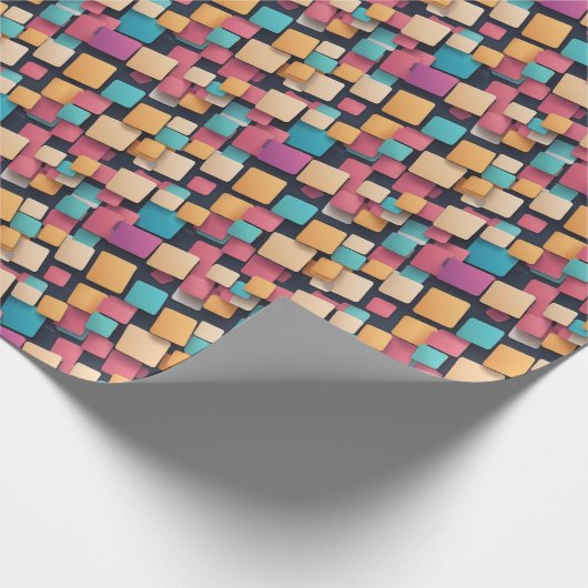 Riesenbunte Quadrate Geschenkpapier (Ecke)