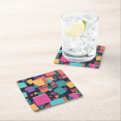 Riesenbunte Quadrate Rechteckiger Pappuntersetzer (Vor Ort)