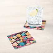 Riesenbunte Quadrate Rechteckiger Pappuntersetzer (Vor Ort)