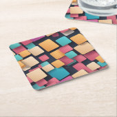 Riesenbunte Quadrate Rechteckiger Pappuntersetzer (angewinkelt)