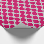 Riesendots, fuchsienrosa auf hellgrau / grau geschenkpapier (Ecke)