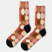 Riesendots, Schokoladenbraun und Tan aus der Mitte Socken (Linkes Detail)